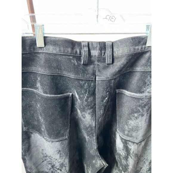 Black faux suede Pants By Virgola Uomo 40 100% Polyester Made In Korea - Picture 10 of 16